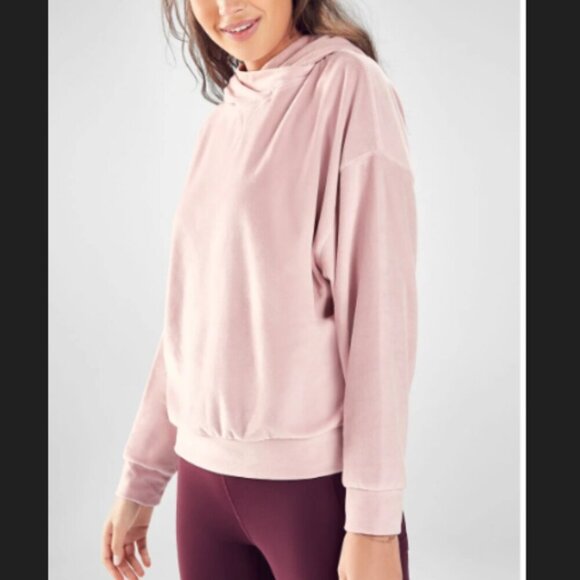 Fabletics Brisa Velour Plush Pullover - Size Small in Light Pink - Picture 1 of 8